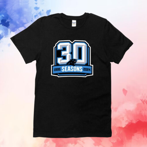 Panthers 30 Seasons 1995-2024 Logo Tee Shirt