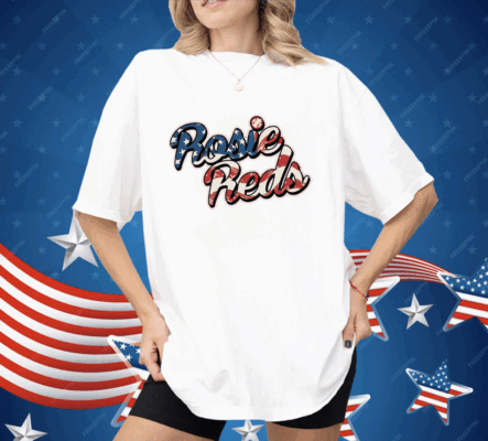 Rosie Reds White And Blue Ladies Boyfriend Shirt