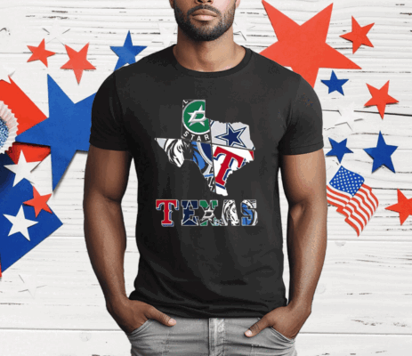 Texas Maps Sports Teams T-Shirt