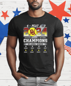 4-Peat 2024 Division I Softball National Champions Oklahoma T-Shirt