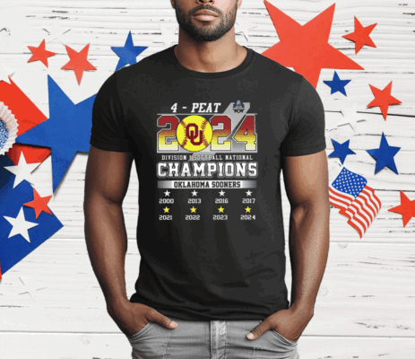 4-Peat 2024 Division I Softball National Champions Oklahoma T-Shirt