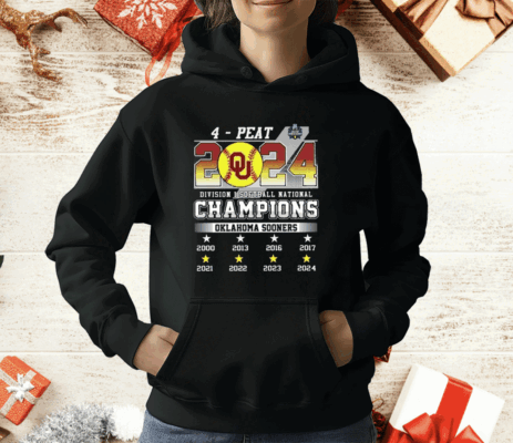 4-Peat 2024 Division I Softball National Champions Oklahoma T-Shirt