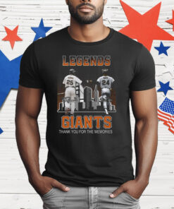 Legends Bonds And Mays Giants Thank You For The Memories T-Shirt