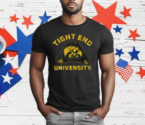 IOWA FOOTBALL TIGHT END UNIVERSITY GLOVES T-Shirt