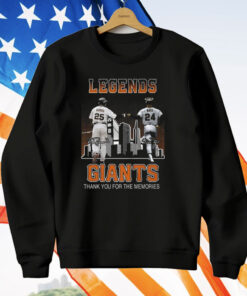 Legends Bonds And Mays Giants Thank You For The Memories T-Shirt