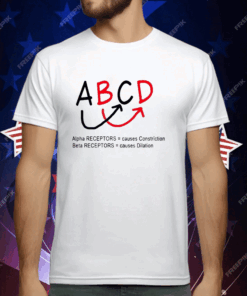 ABCD Alpha Receptors causes Constriction Beta Receptors causes Dilation T-Shirt