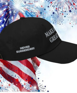 Dark Day Trump NEVER SURRENDER MAGA HAT