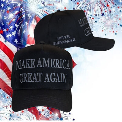 Dark Day Trump NEVER SURRENDER MAGA HAT