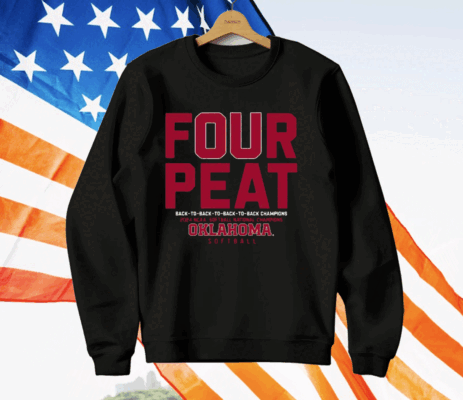 Four-Peat Licensed Champs Oklahoma Softball T-Shirt