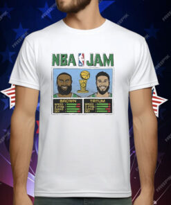 Jayson Tatum and Jaylen Brown Boston Celtics 2024 NBA Finals Champions NBA Jam T-Shirt