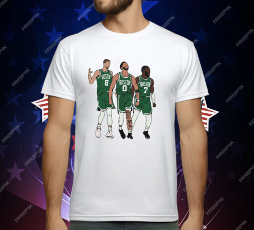 Kristaps Porzingis Jayson Tatum Jaylen Brown Big 3 Boston T-Shirt