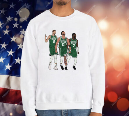 Kristaps Porzingis Jayson Tatum Jaylen Brown Big 3 Boston T-Shirt