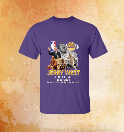 Lakers Jerry West The Logo 1938 2024 Thank You For The Memories T-Shirt