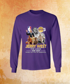 Lakers Jerry West The Logo 1938 2024 Thank You For The Memories T-Shirt