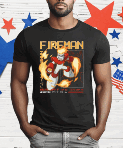 Megaman Capcom Fireman Large Print T-Shirt