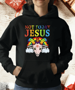 Not Today Jesus Satan Goat Satanic Pride Rainbow T-Shirt