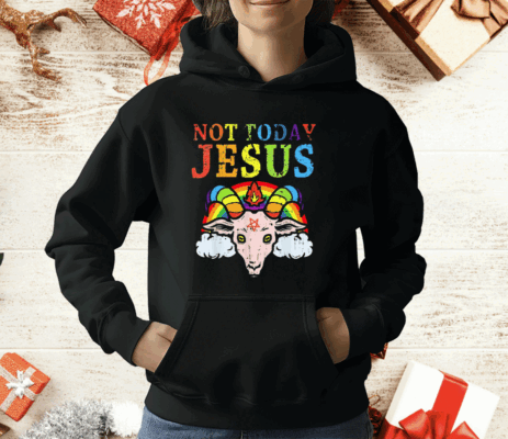 Not Today Jesus Satan Goat Satanic Pride Rainbow T-Shirt