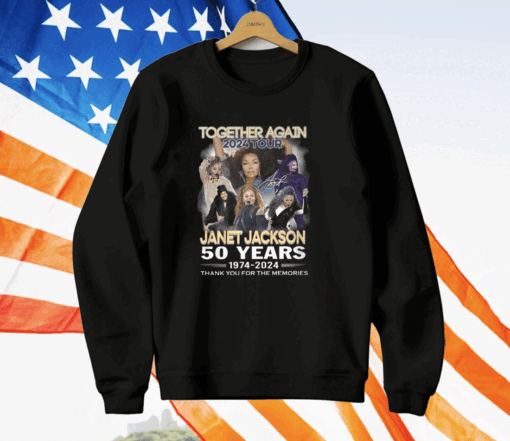 Together Again 2024 Tour Janet Jackson 50 Years 1974-2024 Thank You For The Memories T-Shirt