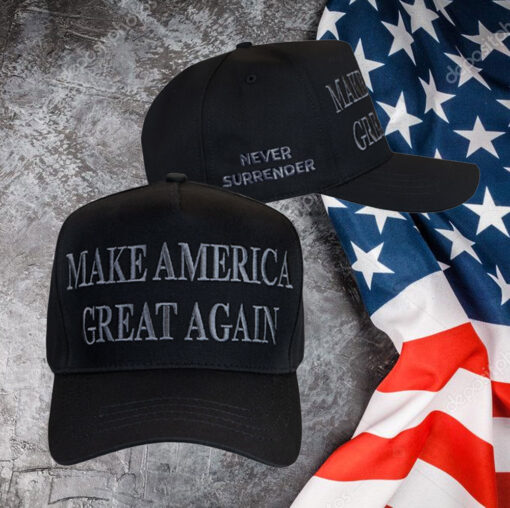 Trump Never Surrender Black MAGA 47 Hat