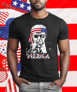 ‘MERICA TRUMP Happy 4th Of July Trump American Flag T-Shirt