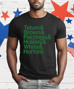 Bri Marie D Tatum Brown Porzingis Holiday White Horford T-Shirt