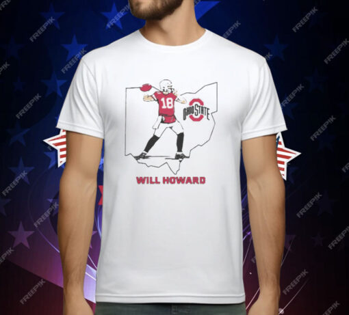 OHIO STATE FOOTBALL WILL HOWARD STATE STAR T-Shirt