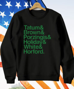 Bri Marie D Tatum Brown Porzingis Holiday White Horford T-Shirt