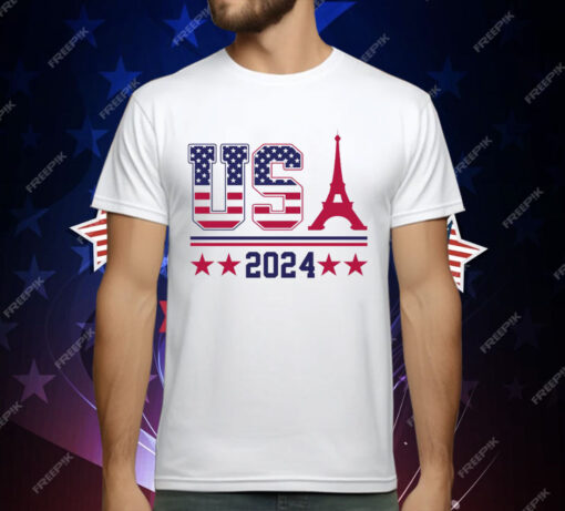 Team Usa Eiffel Tower 2024 Summer Game T-Shirt