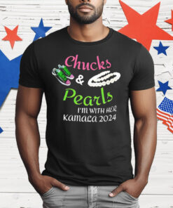 Chucks And Pearls I’m With Her Kamala 2024 T-Shirt