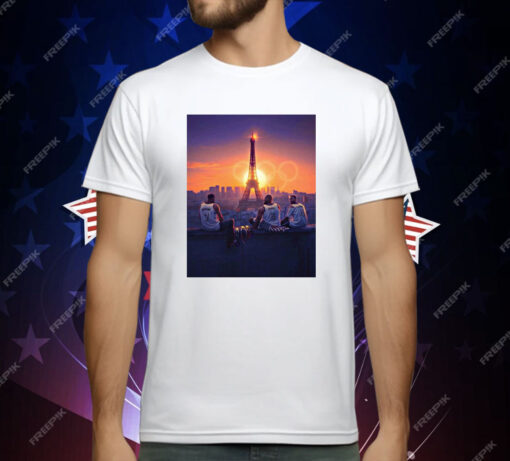 Lebron James Kevin Durant Steph Curry Gold Medals Olympic Paris 2024 Poster T-Shirt