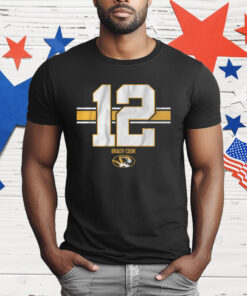 Mizzou Football Brady Cook 12 Stripe T-Shirt