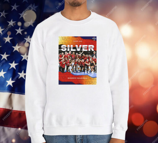 Team USA Silver Medal Women’s Volleyball Olympic Paris 2024 Poster T-Shirt