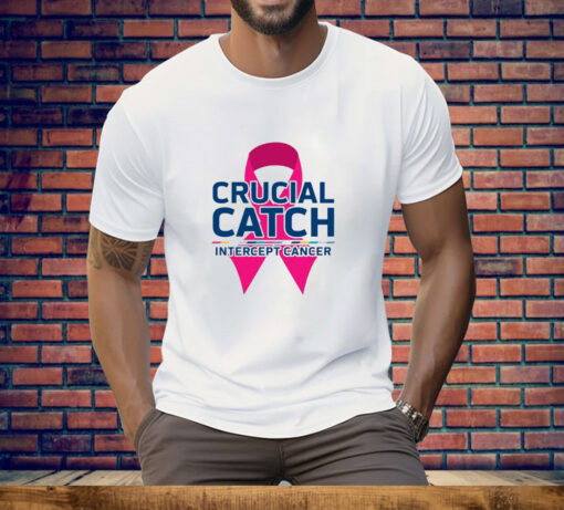 Crucial Catch Intercept Cancer Pink Ribbon Tee Shirt