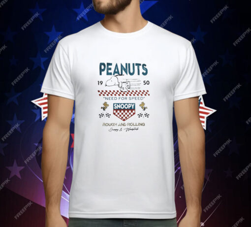 Peanuts need for speed Snoopy rough and rolling T-Shirt