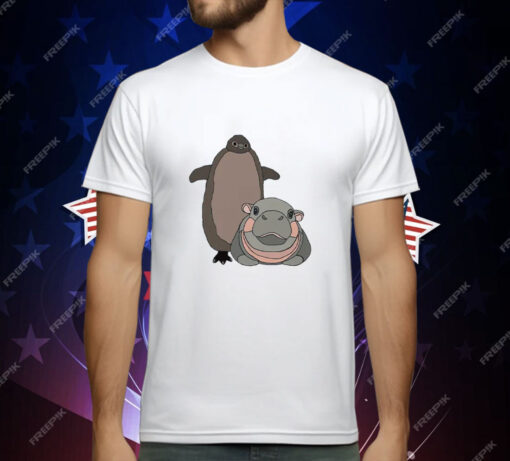 Pesto The Penguin And Moo Deng The Baby Hippo T-Shirt