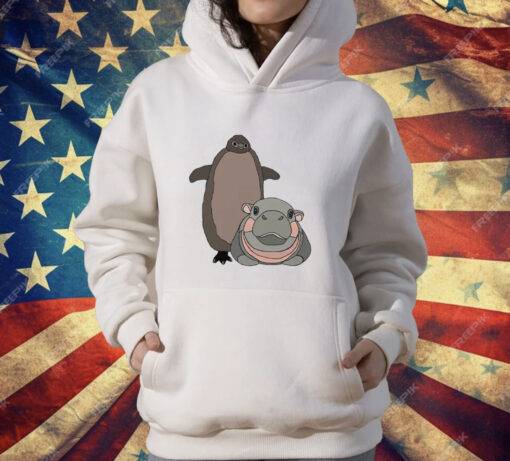 Pesto The Penguin And Moo Deng The Baby Hippo T-Shirt