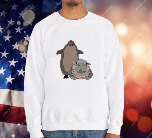 Pesto The Penguin And Moo Deng The Baby Hippo T-Shirt