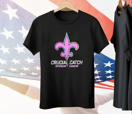 Saints Crucial Catch Intercept Cancer Tee Shirt