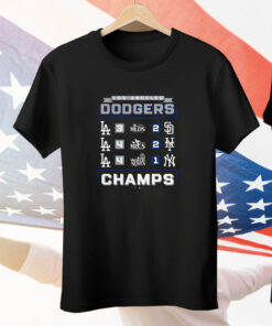 Los Angeles Dodgers 2024 World Series Champions Schedule Tee Shirt