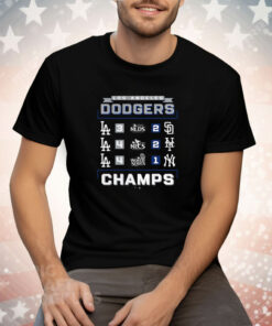 Los Angeles Dodgers 2024 World Series Champions Schedule Tee Shirt