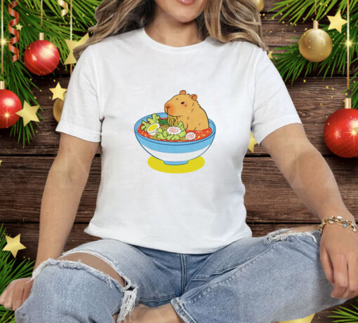 Noodlebara capybara in a bowl of ramen Tee Shirt