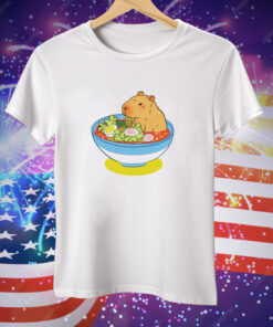 Noodlebara capybara in a bowl of ramen Tee Shirt