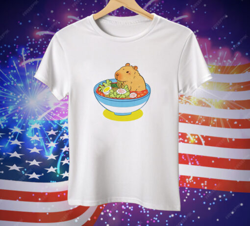 Noodlebara capybara in a bowl of ramen Tee Shirt