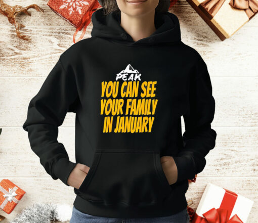 Peak you can see your family in january T-Shirt