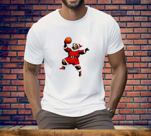 Santa Bear Holiday Christmas Tee Shirt