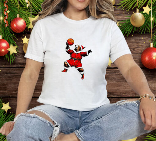 Santa Bear Holiday Christmas Tee Shirt