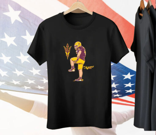 Arizona State Football Cam Skattebo Superstar Pose Tee Shirt