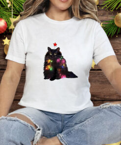 Christmas lights cat Tee Shirt