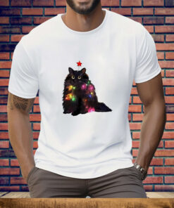 Christmas lights cat Tee Shirt