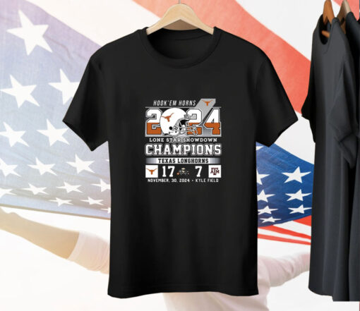 Hook Em Horns 2024 Lone Star Showdown Champions 17-7 Tee Shirt